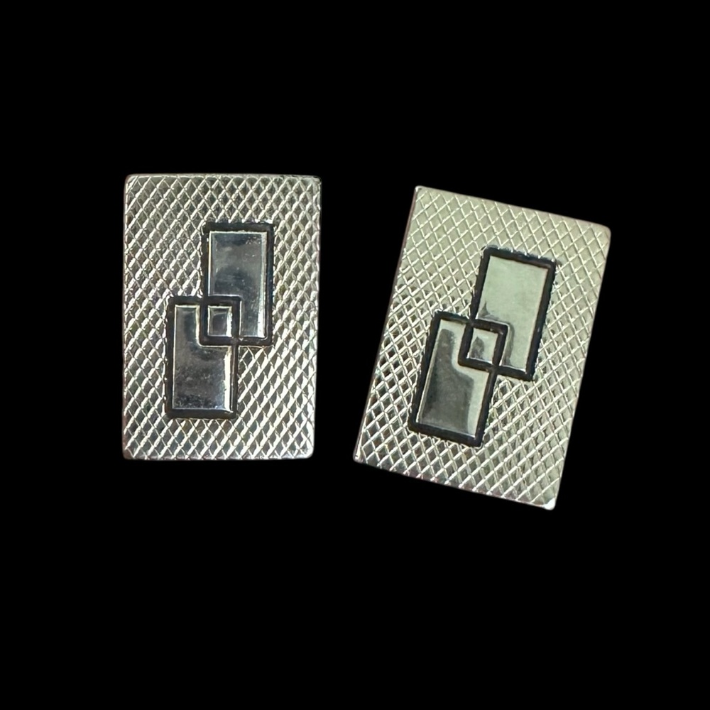 Silver Geometric Cufflinks